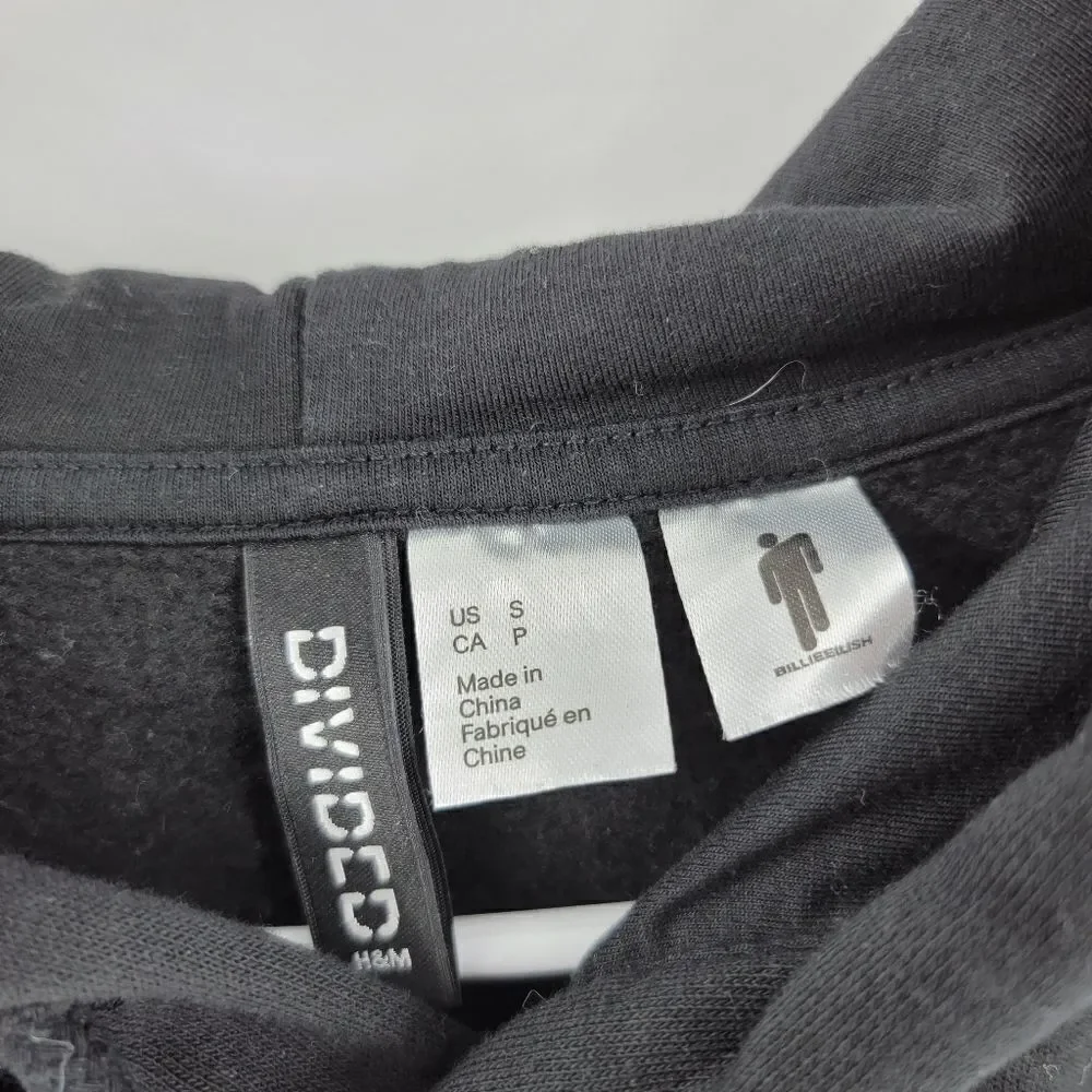 Billie Eilish black sweatshirt hoodie h&m oversized small medium - Picture 3 of 3